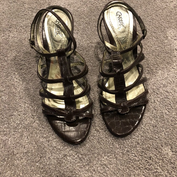 Carlos by Carlos Santana brown heels size 8 - Picture 2 of 6